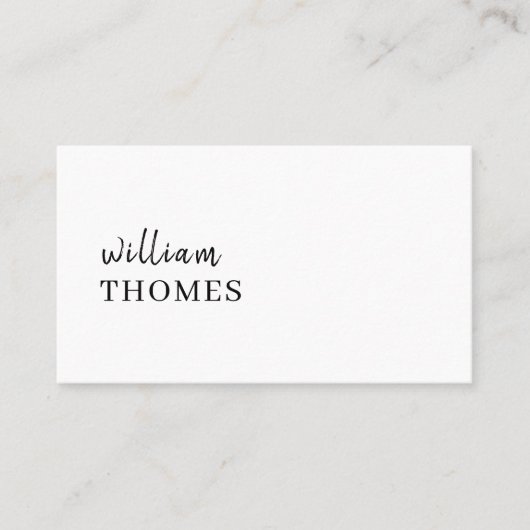 Elegante script minimale bedrijfsstijl visitekaartje (Voorkant)