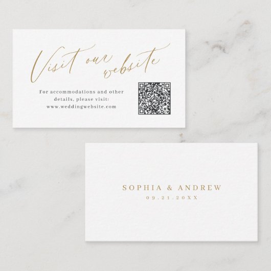 Elegante script minimale QR-code website Insteekka Plaatskaartje (Voorkant / Achterkant)