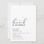 Elegante Script Minimalistische brunch & bubbelbad Kaart (Voorkant)