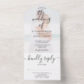 Elegante Script Minimalistische Foto Bruiloft All In One Uitnodiging (Binnen)