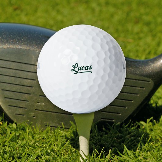 Elegante Script Minimalistische Naam Groene Golfba Golfballen