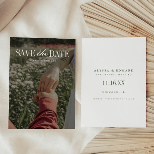 Elegante Script Minimalistische Volledige Foto Bru Save The Date