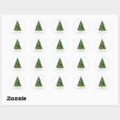 Elegante Script Moderne Kerststickers Ronde Sticker (Vel)