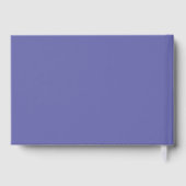 Elegante Script Moderne Namen Trouw Blauw Gastenboek (Achterkant)