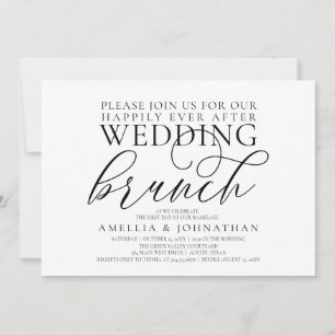 Elegante script moderne post-huwelijks brunch kaart