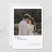 Elegante Script Moderne Trouwfoto Save The Date (Voorkant)