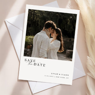 Elegante Script Moderne Trouwfoto Save The Date