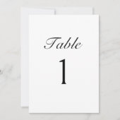 Elegante script moderne trouwtafel nummerkaart kaart (Voorkant)