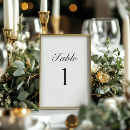 Elegante script moderne trouwtafel nummerkaart kaart