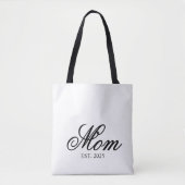 Elegante Script Moeder Jaar Aangepade Cadeau Tote Bag (Voorkant)