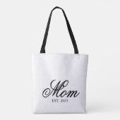 Elegante Script Moeder Jaar Aangepade Cadeau Tote Bag (Achterkant)