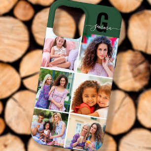 Elegante Script Monogram 6 Foto Groen Case-Mate iPhone Case
