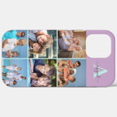 Elegante Script Monogram 6 Foto Lila en Mintgroen Case-Mate iPhone Case (Achterkant (horizontaal))