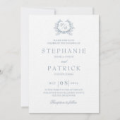 Elegante script monogram bruiloft uitnodiging (Voorkant)