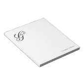 Elegante script monogram gepersonaliseerd notitieblok (Schuin)