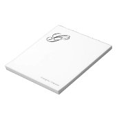 Elegante script monogram gepersonaliseerd notitieblok (Linkerzijde)