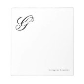 Elegante script monogram gepersonaliseerd notitieblok (Voorkant)