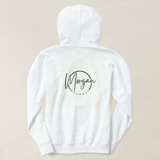Elegante script monogram gepersonaliseerde naam ho hoodie (Design achterkant)