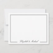 Elegante script monogram naam koppels notitiekaartje (Voorkant)