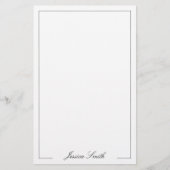 Elegante script monogram naamrand briefpapier (Voorkant)