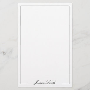 Elegante script monogram naamrand briefpapier
