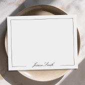 Elegante script monogram naamrand notitiekaartje