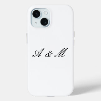 Elegante script monogram paar gepersonaliseerde ho iPhone 15 case