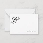 Elegante script monogram personalisatie notitiekaartje (Voorkant)
