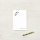 Elegante script monogram personalisatie post-it® notes (Op bureau)