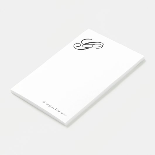 Elegante script monogram personalisatie post-it® notes (Schuin)