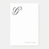 Elegante script monogram personalisatie post-it® notes (Voorkant)