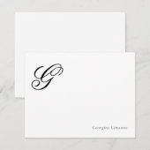 Elegante Script Monogram Persoonlijk Notitiekaartje (Voorkant / Achterkant)