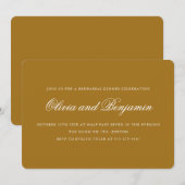 Elegante Script Mosterd Goud Chic Oefendiner Kaart (Voorkant / Achterkant)