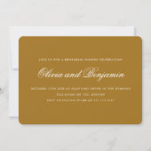 Elegante Script Mosterd Goud Chic Oefendiner Kaart (Voorkant)
