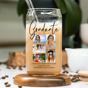 Elegante script multi foto afstuderen afgestudeerd blikvorm glas