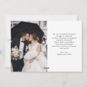 Elegante Script Multi Foto Raster Getrouwd en Stra Feestdagenkaart (Achterkant)