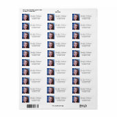 Elegante Script Naam Aangepaste Foto Retouradres Etiket (Full Sheet)