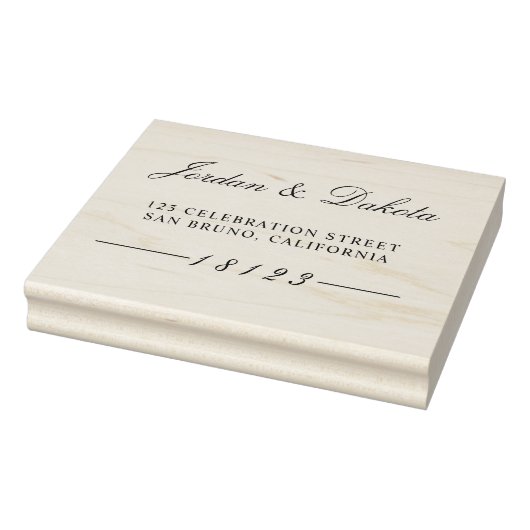 Elegante Script Naam Adres Stempel (Stempel)