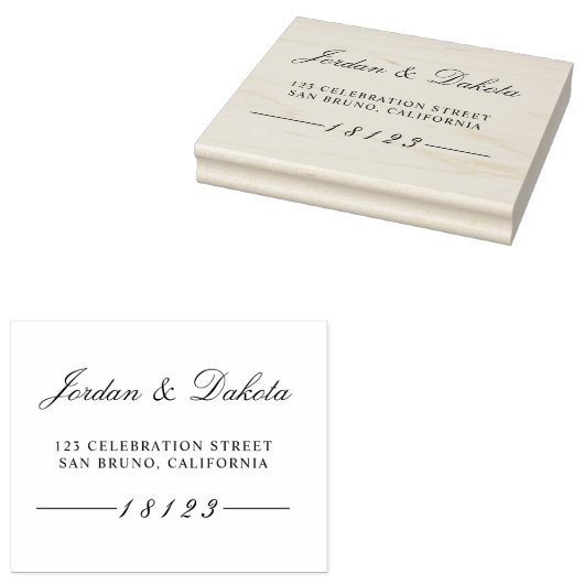 Elegante Script Naam Adres Stempel (Gestempeld)