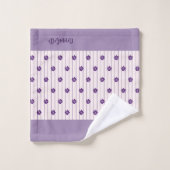 Elegante Script Naam Bloemen, Blush, Violet Gestre Bad Handdoek (Wasdoekje)