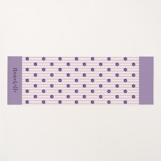Elegante Script Naam Bloemen, Blush, Violet Gestre Yogamat (Voorkant (horizontaal))