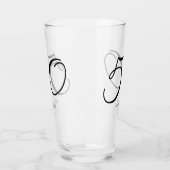 Elegante script naam datum 50ste verjaardag glas (Links)
