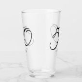 Elegante script naam datum 50ste verjaardag glas (Rechts)