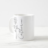 Elegante script naam juni geboortemaand bloem roos koffiemok (Voorkant links)