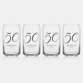 Elegante script naam leeftijd 50e verjaardag blikvorm glas (Voorkant)
