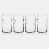 Elegante script naam leeftijd 50e verjaardag blikvorm glas (Links)