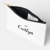 Elegante Script Naam & Roos Gouden Hart Etui (Open)