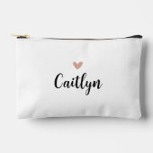 Elegante Script Naam & Roos Gouden Hart Etui (Voorkant)