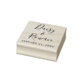 Elegante script naam van het koppel met trouwdatum rubberstempel (Stempel)