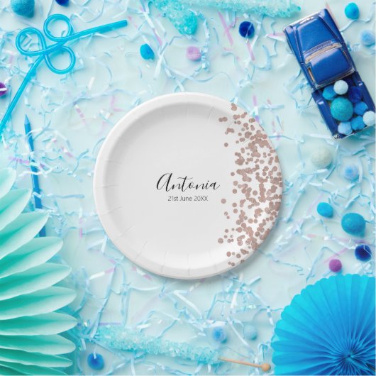 Elegante Script Naam Verjaardag Papieren Bordje (Feest)